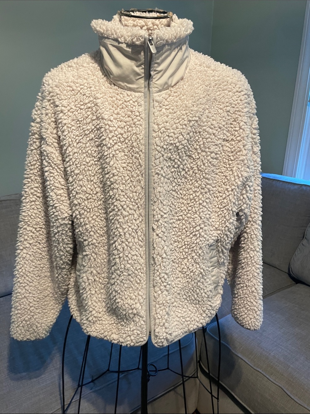 Athleta Cream Sherpa Full-Zip Jacket
